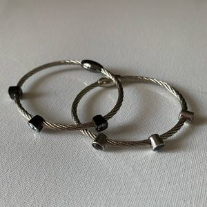 Magnetic clasped sterling silver bracelets